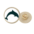 thumbnail image 1 of Blue Ocean Docile Jump Dauphin Rond Métal Doré Broche Clip, 1 of 3