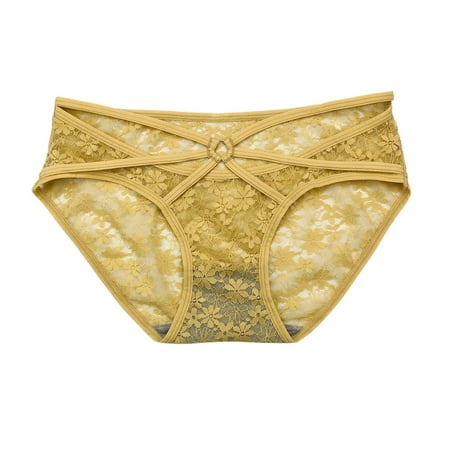 

GWAABD Wicking Panties Women Underwear Lace Bikini Panties Silky Comfy Lace Brief Panties