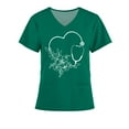 thumbnail image 4 of Up to 65 off!Lolmot Womens Scrub Tops Summer Casual V Neck Nurse Uniform Heart Print Short Sleeve Shirt Working Scrubs with Pockets on Clearance, 4 of 4
