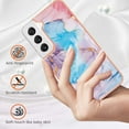 thumbnail image 2 of Nalacover for Samsung Galaxy S23 Plus Slim Case, Fish Scale Marble Pattern Soft TPU Shockproof Lens Protection Cover for Women Girls, Compatible with MagSafe Wireless Charging Case,Blue Marble, 2 of 5