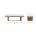thumbnail image 4 of Bella 52" Upholstered Modern Accent Bench Ivory White Boucle, 4 of 10