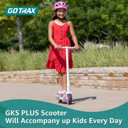 GoTrax - GKS Plus Electric Scooter for Kids w/ 7mi Max Operating Range & 7.5 Max Speed - Pink