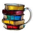 thumbnail image 4 of Taza de café con forma de libro apilado, taza pintada, multifuncional, original, de colección. B, 4 of 9