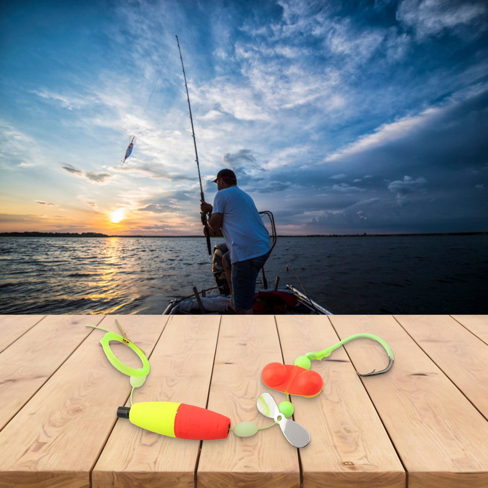 Bank Fishing Catfish Rigs Float Rattler Beads Rig With Snaps 6/0 8/0 10/0 Hooks