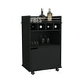 thumbnail image 6 of Nmkwnr 35" H Wood Bar Cart with 2 Shelves and Wine Rack and Wheels, Perfect for Living Room, Bar, Dining Room, Black, 6 of 7