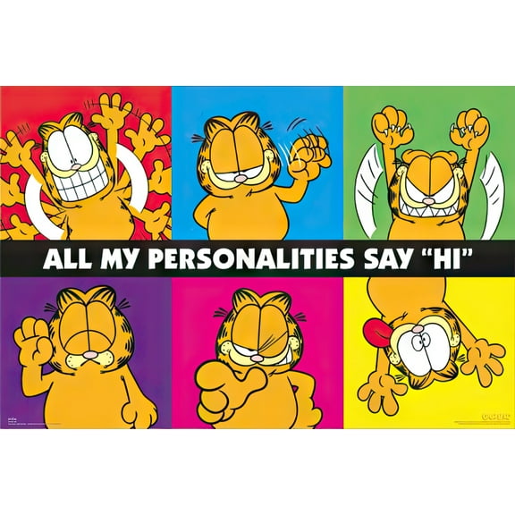 Garfield - TV Show / Comic Poster (All My Personalities Say "Hi") (Size: 36" x 24")