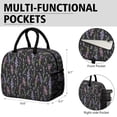 thumbnail image 6 of Lunch Bag Lunch Box for Women Reusable Insulated Lunch Cooler Bags,Large Capacity for Work Travel Picnic,Water-Resistant Botanical Leaves Floral Lunch Tote Bag Gifts for Woman Mom Black, 6 of 6
