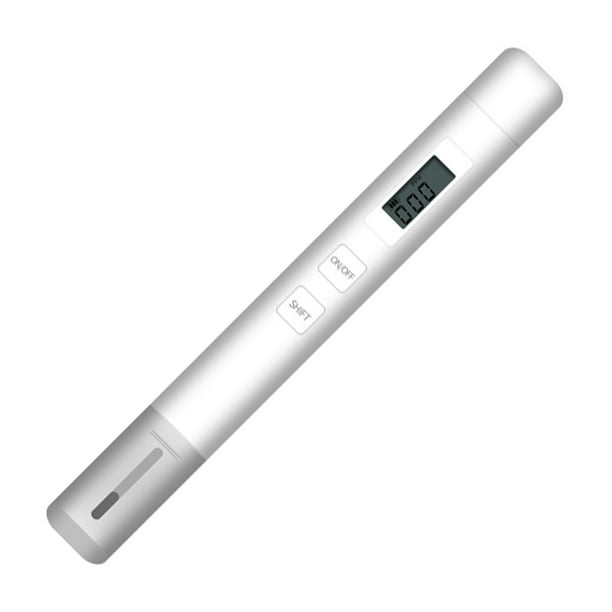 Kenally Medidor de Ph portátil ABS para pruebas de agua en el hogar y laboratorio, medidores de Ph de resultados confiables y precisos Medidores de medidas dimensionales Blanco pluma tds
