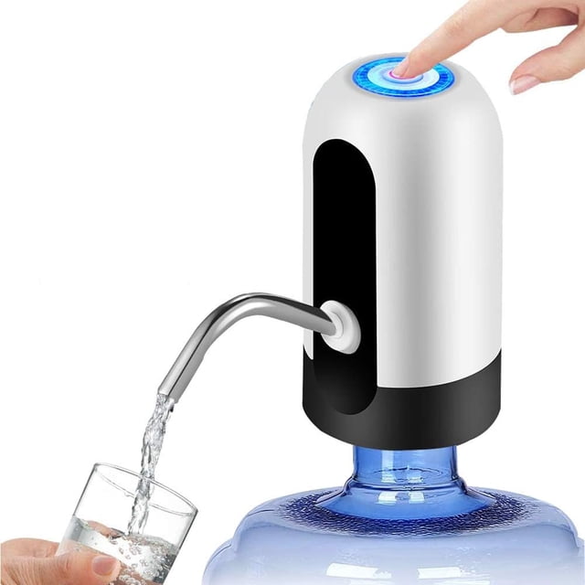 Dispensador de agua eficiente, bomba de agua segura y saludable para el hogar y la oficina; ajuste universal para botellas de 2 a 5 galones; la batería recargable garantiza un funcionamiento sin