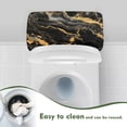 thumbnail image 4 of Renewold Marble Printed Toilet Tank Lid Cover Splash and Stain Resistant Toilet Tank Protector Cover Stretchable Suitable for Bathroom, Black and Gold, 4 of 6