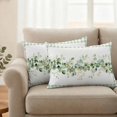 thumbnail image 2 of Eucalyptus Leaves Outdoor Waterproof Pillow Covers, Sage Green Plaid Watercolor Decorative Rectangle Throw Pillowcase Sofa Cushion Sham for Patio/Couch/Chair, 20"x12" 2 Pack, 2 of 8