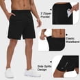 thumbnail image 5 of QPNGRP Men's 7" Athletic Basketball Shorts Workout Gym Quick Dry Shorts Lightweight Mesh Running Shorts Black L, 5 of 7