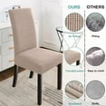 thumbnail image 3 of Northern Brothers Non-Slip 4 Pieces Polyester Dining Room Chair Slipcovers, Khaki, 3 of 7