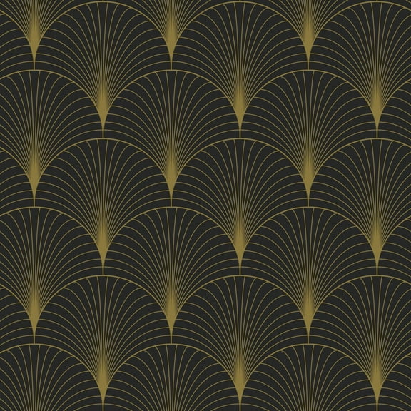 ESTA Home Lempicka Black Art Deco Motif Wallpaper, 20.9-in by 33-ft