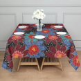 thumbnail image 3 of Pioneer Flower Floral Print Pattern Square Tablecloth,Waterproof Square Table Cover,Wipeable Spillproof Washable Table Cover for Home Kitchen Party Decor 42"X42"(107x107cm), 3 of 6