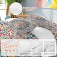 thumbnail image 3 of Colorful Boho Duvet Cover Set,Ethnic Vintage Mexican Flowers Southwestern Soft Duvet Cover California King Bedding Set 4 Pieces,1 Quiltcover and 2 Pillowcases with Zipper,1 Bed Sheet for All Seasons, 3 of 9