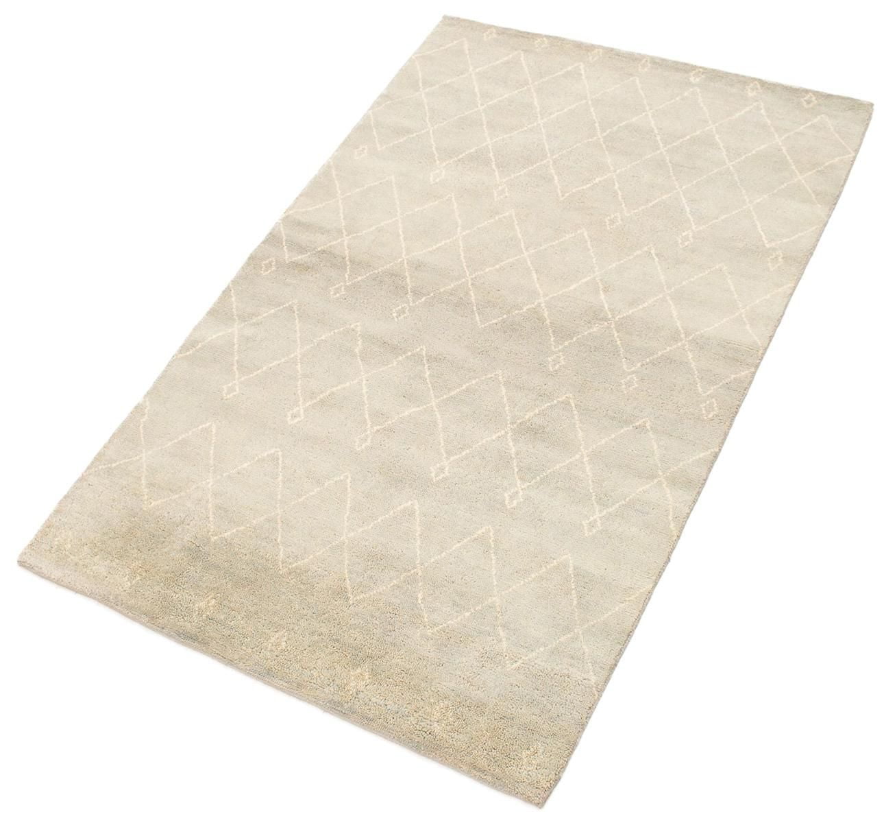 ECARPETGALLERY 5'2" x 8'0" Moroccan Tangier Hand-knotted Area Rug for Living Room, Dining Room and Bedroom in Grn