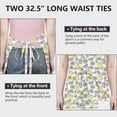 thumbnail image 6 of Yellow Lemon Fruit Slices White Pattern Apron-Garden Aprons for Women with Pockets-Cotton Linen Waterproof Kitchen Cooking Gardening Aprons Adjustable for Kitchen,Cooking,BBQ and Salon 33x27 Inch, 6 of 7