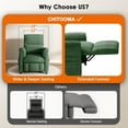 thumbnail image 3 of CHITOOMA Power Recliner Chair for Adults, Electric Recliner with Adjustable Backrest & Footrest, Remote Control, Chenille Fabric, High Back, Thick Cushion for Living Room,Bedroom,Home Theater,Green, 3 of 7