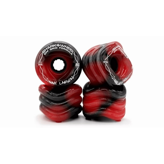 Shark Wheel 60mm, 84a Red/Black Swirl - Team Rider, Signature Wheels Off-Grid Jimmy Larsen Skateboard Wheels