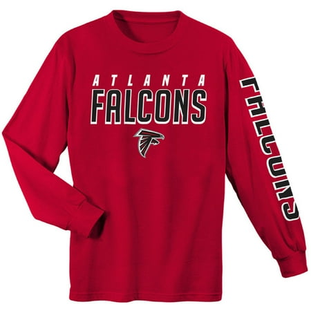- Youth Red Atlanta Falcons Sleeve Hit Long Sleeve T-Shirt