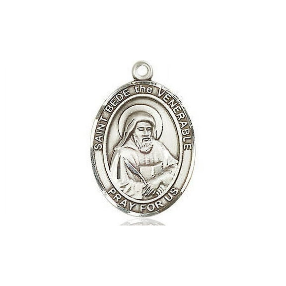 Extel Medium Oval Pewter St. Bede the Venerable Medal, Made in USA
