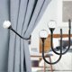 thumbnail image 1 of 2 Pcs Metal Curtain Holdbacks with Clear Crystal Ball - Decorative Wall Mounted Drapery Tiebacks with Screws, Heavy Duty Window Treatment Holdbacks fo, 1 of 5