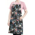 thumbnail image 5 of Rottweiler Dog and Flower Floral Apron-Garden Aprons for Women with Pockets-Cotton Linen Waterproof Kitchen Cooking Gardening Aprons Adjustable for Kitchen,Cooking,BBQ and Salon 33x27 Inch, 5 of 7