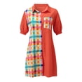 thumbnail image 3 of Betiyuaoe Blouses Button-Down Shirts for Women Short Sleeve Casual Button Front Pocket Design Colorblock Shirt Dress, 3 of 4