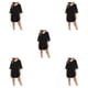 thumbnail image 2 of Minnieouse Vestido casual de mujer Moda Cubrir 3/4 Manga de campana Empalme de malla Suelta Línea A Escote en V profundo Bikinis para negro Type2 NO2, 2 of 6