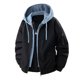 thumbnail image 4 of Ceisia Lightweight Windproof Men's Loose Fit Fake Two-Piece Spliced Hooded Bomber Jacket Gift, 4 of 4