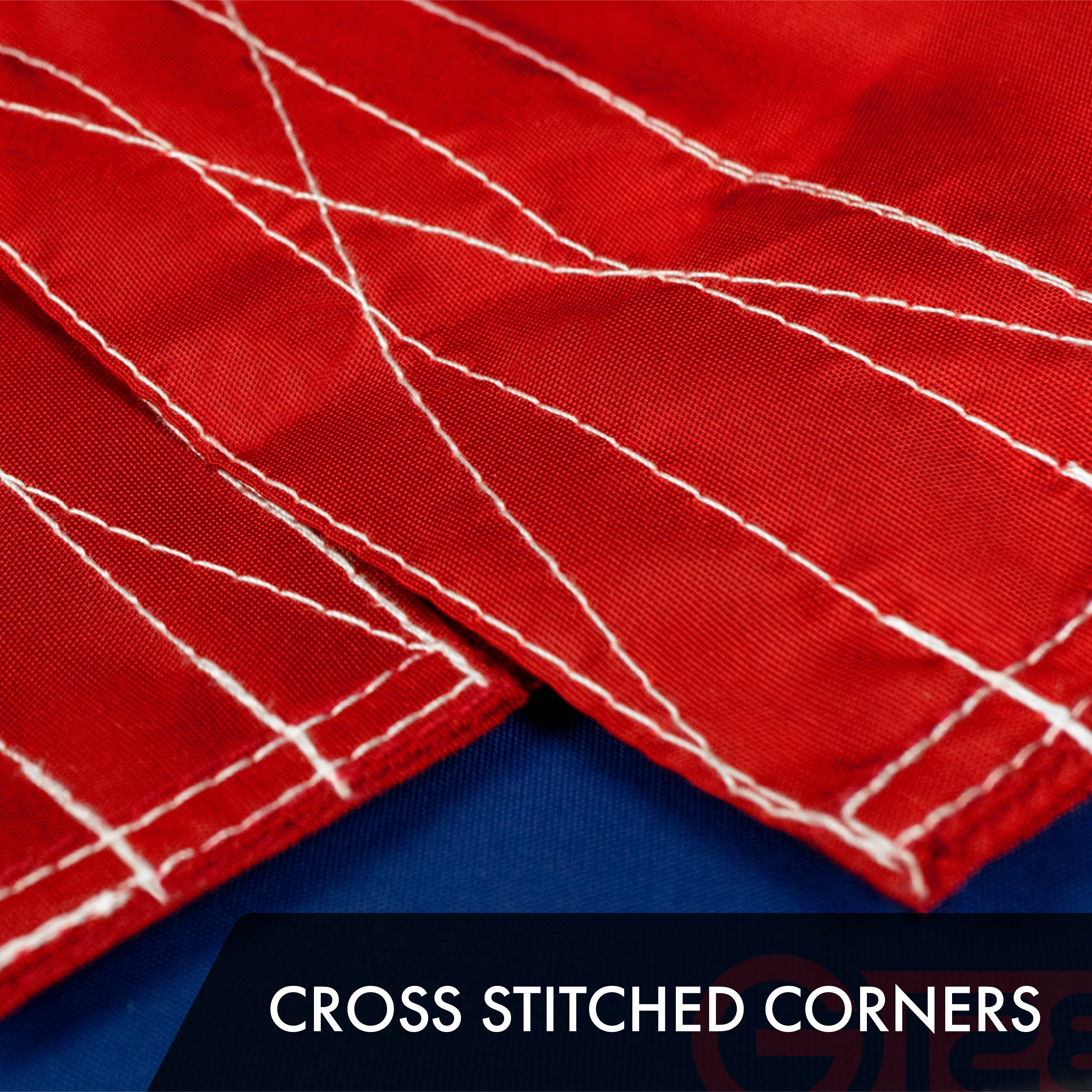 G128 5 x 8' Polyester Tough Weave Series 300D Embroidered Outdoor Flag