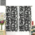 thumbnail image 3 of Texture Camouflage Curtains Army Gray Hunting Monochrome Black White Blackout Rod Pocket Curtains for Bedroom Living Room Kitchen Decor Thermal Insulated Window Drapes 2 Panel Set 84x84in, 3 of 6