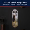 thumbnail image 4 of American Art Decor Buck Country Vintage Thermometer Wall Sign with Embossed Edge - Rustic Indoor/Outdoor Lodge, Cabin, Man Cave, or Garage Decor - Functional Fahrenheit & Celsius Temperature Gauge, 4 of 8