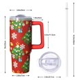 thumbnail image 2 of 30oz Christmas Cup with Lid and Straw, Green Snowflakes Stainless Steel Insulated Tumbler Holiday Gifts, 2 of 5