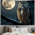 thumbnail image 2 of Orinice Owl Moon Branch Tapestry Wall Hanging Unique Style Graphic Tapestries for Home Decor Living Room Bedroom Dorm Apartment Farmhouse 50x40inch, 2 of 6