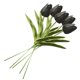 thumbnail image 4 of Mini flor artificial oficina en casa decoración floral banquete de boda decorativa PU flor falsa, negro 5 piezas sidaley ZHF0582-03B, 4 of 6