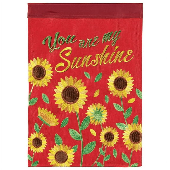 Magnolia Gardens M001417 29 x 42 in. Sunflowers You Are My Sunshine Double Applique Garden Flag - Large