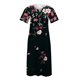 thumbnail image 4 of ICHUANYI Clearance Fashion Women Summer Printing Causal V-Neck Button Short Sleeve Vacation Pockets Dress(Black, XXL) ICHUANYI WER2023081200292, 4 of 5