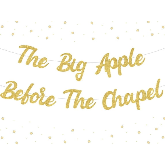 New York City Bachelorette Party Decorations The Big Apple Before The Chapel Banner Gold NYC Bridal Shower Decor Engagement Wedding Supplies