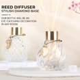 thumbnail image 3 of 4Pcs Reed Diffuser Set with Metal Golden Decoration, 3.5oz-4.2oz Empty Reed Diffuser Bottles with 20Pcs Reed Diffuser Sticks, Unique Design Bottles for Home and Office (2 Twill + 2 Spiky Ellipsoidal), 3 of 7