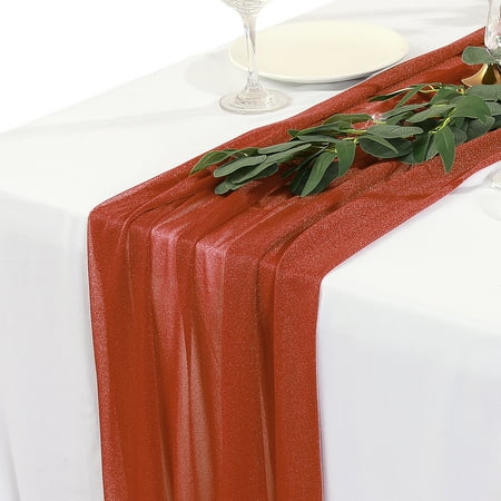 

2Pcs Chiffon Table Runner，for Wedding Bridal Shower Baby Shower Bachelorette Birthday Party Holiday Decorations