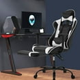 thumbnail image 2 of FDW White Gaming Chair - Ergonomic High Back w/Footrest & Lumbar Support， Racing Style Office Chair, 2 of 7