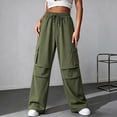 thumbnail image 2 of Jerdar Women's Barrel Leg Sweatpant Drawstring Elastic Waisted Wide Leg Pants Casual Cotton Palazzo Trousers with Pockets Office Work S, 2 of 8