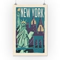 thumbnail image 2 of New York, Woodblock (16x24 Giclee Gallery Art Print, Vivid Textured Wall Decor), 2 of 3