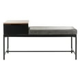thumbnail image 2 of SAFAVIEH Maruka Upholstered Bench with Pull-Out Drawer, Lt Brown/Grey, 2 of 13