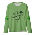 thumbnail image 2 of Women‘s Tops St Patricks Day Shirt Shamrock Long Sleeves Crew Neck Shirt for Women (Green S), 2 of 4
