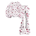 thumbnail image 5 of Grblisyd Girls 2 Piece Outfits Kids Crew Neck Long Sleeve Tops and Elastic Waist Flared Pants Cute Cartoon Print Sweatsuit Clothing Sets, 5 of 7