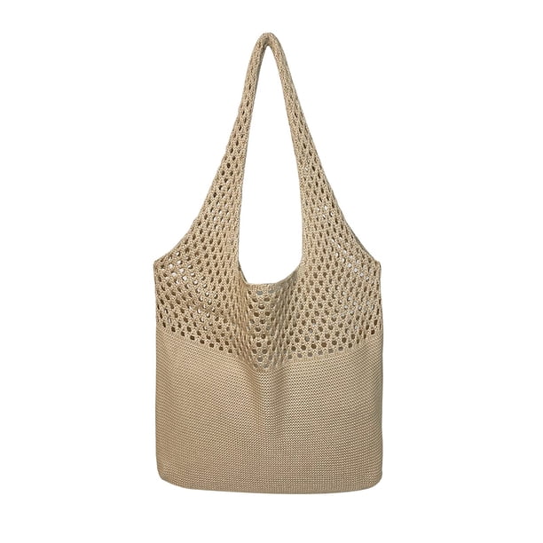 Bolsos de hombro tejidos huecos coreanos, bolsos de punto para mujer, bolsos de playa de verano