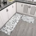 thumbnail image 2 of Gray Pioneer Flower Pattern Kitchen Rugs Sets Of 2,Anti Fatigue Kitchen Mat Rugs Non Slip Washable,Decorative Kitchen Floor Mats for Kitchen,Sink,Laundry,17"x30"+17"x47", 2 of 7